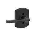 Schlage Residential F170 Latitude Lever Single Dummy Trim With Greenwich Trim Function, Decorative, Matte Black