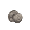 Schlage Residential F40 Georgian Privacy Knob Lock Function, Distressed, Nickel Plated Blackened