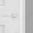 Kwikset Casey Passage Lever With Round Rose, 6-Way Adjustable Latch And Round Corner Strike, Satin Nickel
