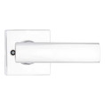 Kwikset Breton Passage Lever With Square Rose, 6-Way Adjustable Latch And Round Corner Strike, Bright Polished Chrome