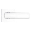 Kwikset Breton Passage Lever With Square Rose, 6-Way Adjustable Latch And Round Corner Strike, Bright Polished Chrome