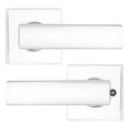 Kwikset Breton Passage Lever With Square Rose, 6-Way Adjustable Latch And Round Corner Strike, Bright Polished Chrome