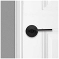 Kwikset Ladera Privacy Lever With Round Rose, 6-Way Adjustable Latch And Round Corner Strike, Matte Black