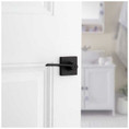 Kwikset Ladera Privacy Lever With Square Rose, 6-Way Adjustable Latch And Round Corner Strike, Matte Black