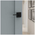 Kwikset Ladera Privacy Lever With Square Rose, 6-Way Adjustable Latch And Round Corner Strike, Matte Black