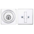 Kwikset 660 Sqt Single Cylinder Deadbolt Square, Smartkey, Round Corner Adjustable Latch, With Round Corner 1" X 2-1/4" Strike And Round Corner Full Lip Strike, Bright Polished Chrome