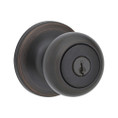 Kwikset Cove Keyed Entry Knob Smartkey With 6-Way Adjustable Latch And Round Corner Strike, Venetian Bronze