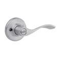 Kwikset Balboa Privacy Lever With 6-Way Adjustable Latch And Round Corner Strike, Satin Chrome
