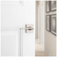 Kwikset Ladera Privacy Lever With Square Rose, 6-Way Adjustable Latch And Round Corner Strike, Satin Nickel