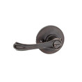Kwikset Dorian Privacy Lever With 6-Way Adjustable Latch And Round Corner Strike, Venetian Bronze