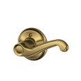 Schlage Residential F170 Flair Lever Single Dummy Trim Function, Antique, Right Hand Handing, Satin Brass Blackened