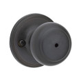 Kwikset Cove Privacy Knob With 6-Way Adjustable Latch And Round Corner Strike, Venetian Bronze