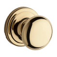 Kwikset Hancock Passage Knob With 6-Way Adjustable Latch And Round Corner Strike, Lifetime Polished Brass