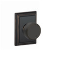Schlage Residential F170 Bowery Knob Single Dummy Trim With Addison Trim Function, Decorative, Aged Bronze