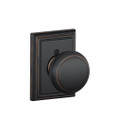 Schlage Residential F170 Andover Knob Single Dummy Trim With Addison Trim Function, Decorative, Aged Bronze