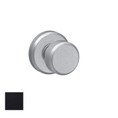 Schlage Residential F170 Bowery Knob Single Dummy Trim With Greenwich Trim Function, Decorative, Matte Black