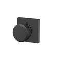 Schlage Residential F170 Bowery Knob Single Dummy Trim With Collins Trim Function, Decorative, Matte Black