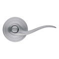 Kwikset Tustin Privacy Lever With 6-Way Adjustable Latch And Round Corner Strike, Satin Chrome