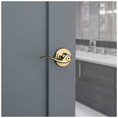 Kwikset Tustin Privacy Lever With 6-Way Adjustable Latch And Round Corner Strike, Bright Polished Brass