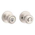 Kwikset Tylo Keyed Entry Knob Smartkey With 6-Way Adjustable Latch And Round Corner Strike, Satin Nickel
