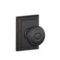 Schlage Residential F10 Georgian Passage Knob Lock With Addison Trim Function, Decorative, Aged Bronze