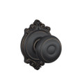 Schlage Residential F10 Georgian Passage Knob Lock With Brookshire Trim Function, Decorative, Aged Bronze