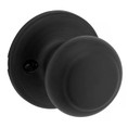 Kwikset Cove Passage Knob With 6-Way Adjustable Latch And Round Corner Strike, Matte Black