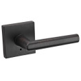 Kwikset Milan Privacy Lever With Square Rose, 6-Way Adjustable Latch And Round Corner Strike, Venetian Bronze