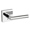Kwikset Milan Privacy Lever With Square Rose, 6-Way Adjustable Latch And Round Corner Strike, Bright Polished Chrome