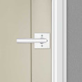 Kwikset Sydney Privacy Lever, Square Rose With 6-Way Adjustable Latch And Round Corner Strike, Bright Polished Chrome