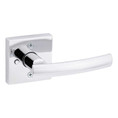Kwikset Sydney Privacy Lever, Square Rose With 6-Way Adjustable Latch And Round Corner Strike, Bright Polished Chrome