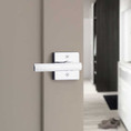 Kwikset Sydney Privacy Lever, Square Rose With 6-Way Adjustable Latch And Round Corner Strike, Bright Polished Chrome
