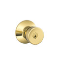 Schlage Residential F51A Bell Keyed Entry Knob Lock Function, Bright Polished Brass