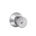 Schlage Residential F51A Bell Keyed Entry Knob Lock Function, Satin Chrome