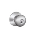 Schlage Residential F51A Plymouth Keyed Entry Knob Lock Function, Satin Chrome