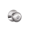 Schlage Residential F51A Plymouth Keyed Entry Knob Lock Function, Bright Polished Chrome