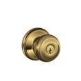 Schlage Residential F51A Georgian Keyed Entry Knob Lock Function, Antique, Satin Brass Blackened