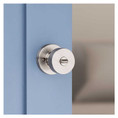Kwikset Pismo Privacy Knob With Round Rose, 6-Way Adjustable Latch And Round Corner Strike, Satin Nickel