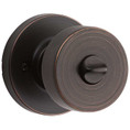 Kwikset Pismo Privacy Knob With Round Rose, 6-Way Adjustable Latch And Round Corner Strike, Venetian Bronze