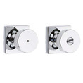 Kwikset Pismo Privacy Knob With Square Rose, 6-Way Adjustable Latch And Round Corner Strike, Bright Polished Chrome