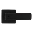 Kwikset Breton Privacy Lever With Square Rose, 6-Way Adjustable Latch And Round Corner Strike, Matte Black