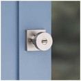Kwikset Pismo Keyed Entry Knob Smartkey With Square Rose, 6-Way Adjustable Latch And Round Corner Strike, Satin Nickel