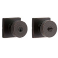Kwikset Pismo Keyed Entry Knob Smartkey With Square Rose, 6-Way Adjustable Latch And Round Corner Strike, Venetian Bronze