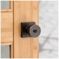 Kwikset Pismo Keyed Entry Knob Smartkey With Square Rose, 6-Way Adjustable Latch And Round Corner Strike, Venetian Bronze