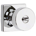Kwikset Pismo Keyed Entry Knob Smartkey With Square Rose, 6-Way Adjustable Latch And Round Corner Strike, Bright Polished Chrome