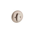 Kwikset 660 Single Cylinder Deadbolt Round Smartkey With Round Face Adjustable Latch And Round Corner Strike, Satin Nickel