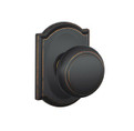 Schlage Residential F10 Andover Passage Knob Lock With Camelot Trim Function, Decorative, Aged Bronze