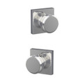 Schlage Residential F10 Bowery Passage Knob Lock With Collins Trim Function, Decorative, Bright Polished Chrome