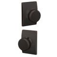 Schlage Residential F10 Bowery Passage Knob Lock With Century Trim Function, Decorative, Aged Bronze
