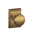 Schlage Residential F10 Andover Passage Knob Lock With Addison Trim Function, Antique, Decorative, Satin Brass Blackened
